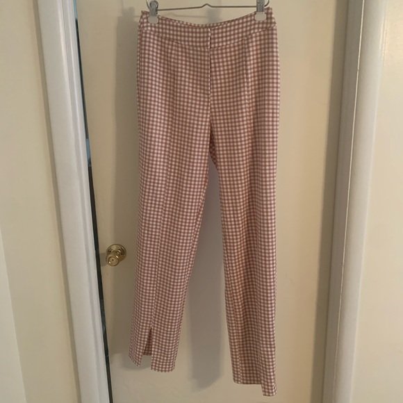 En Saison High Waisted Gingham Slit Trouser Pant - Picture 4 of 14